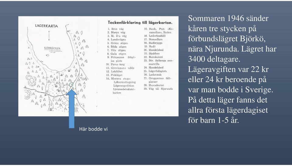 Lägeravgiften var 22 kr eller 24 kr beroende på var man bodde i