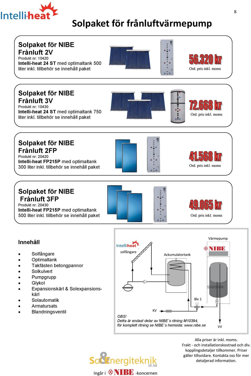 tillbehör Frånluft 2FP Produkt nr: 20420 Intelli-heat FP215P med optimaltank 300 liter inkl.