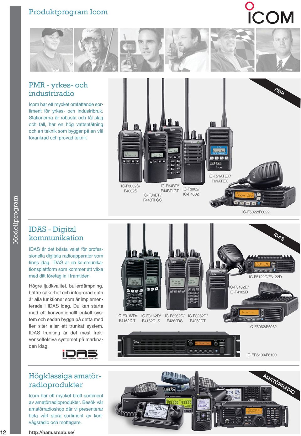 IC-F4002 IC-F34BTi/ F44BTi GS IC-F51ATEX/ F61ATEX IC-F5022/F6022 IDAS - Digital kommunikation ID AS IDAS är det bästa valet för professionella digitala radioapparater som finns idag.