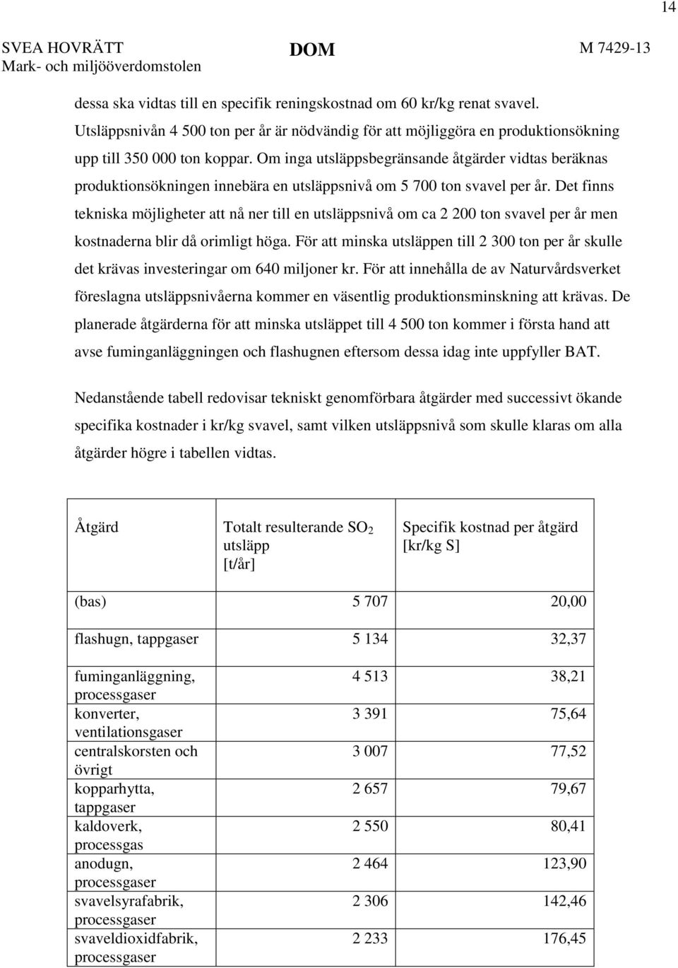 Om inga utsläppsbegränsande åtgärder vidtas beräknas produktionsökningen innebära en utsläppsnivå om 5 700 ton svavel per år.