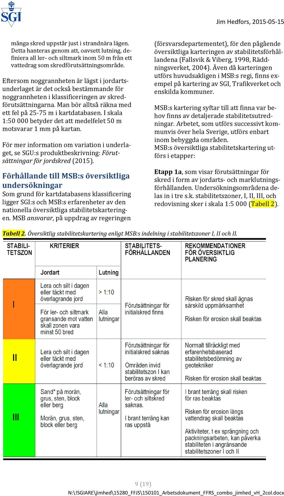 Man bör alltså räkna med ett fel på 25-75 m i kartdatabasen. I skala 1:50 000 betyder det att medelfelet 50 m motsvarar 1 mm på kartan.