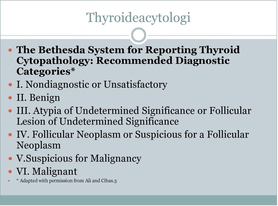 Atypia of Undetermined Significance or Follicular Lesion of Undetermined Significance IV.