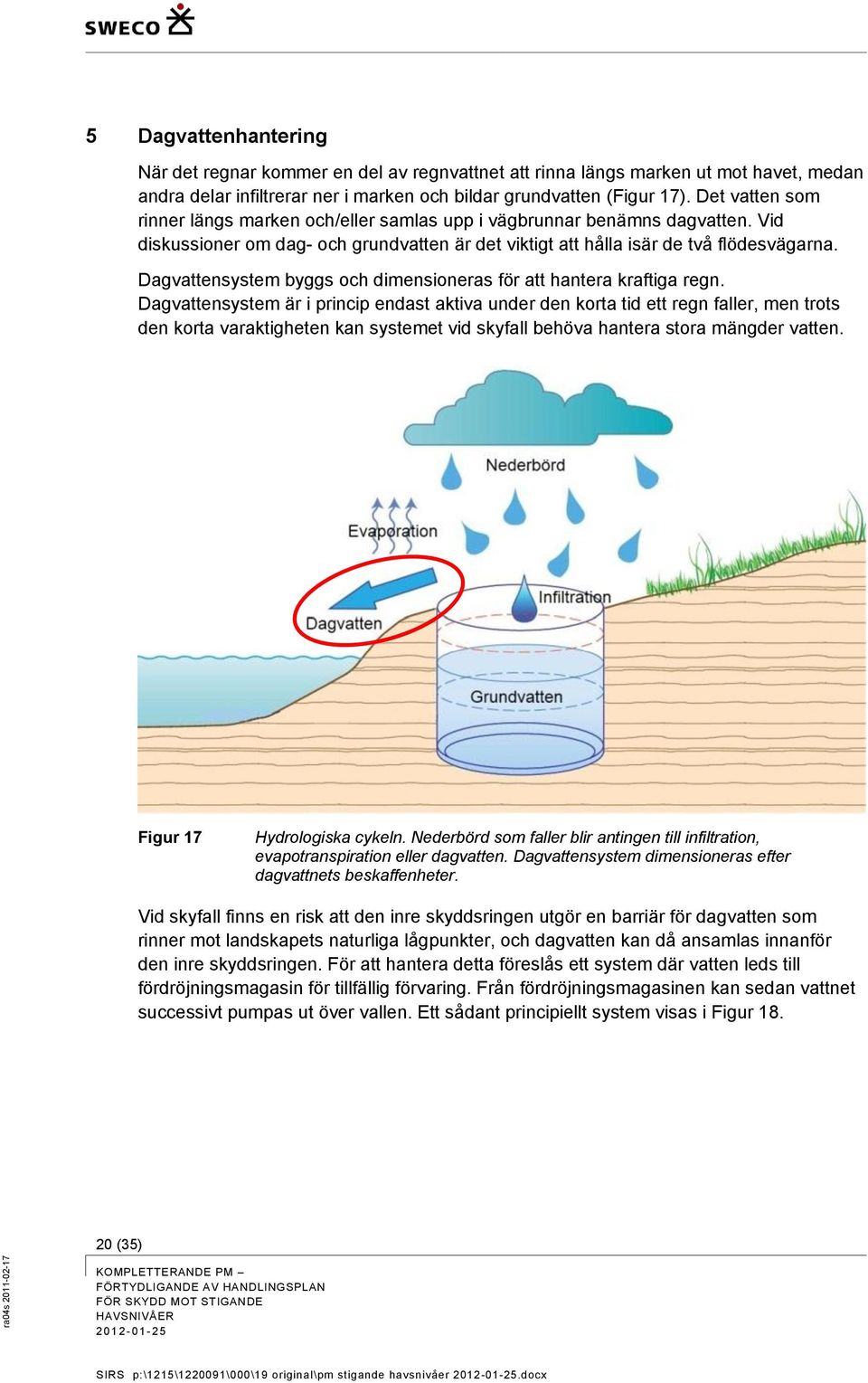 Dagvattensystem byggs och dimensioneras för att hantera kraftiga regn.