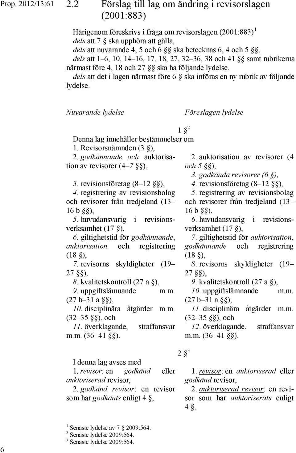 och 5, dels att 1 6, 10, 14 16, 17, 18, 27, 32 36, 38 och 41 samt rubrikerna närmast före 4, 18 och 27 ska ha följande lydelse, dels att det i lagen närmast före 6 ska införas en ny rubrik av