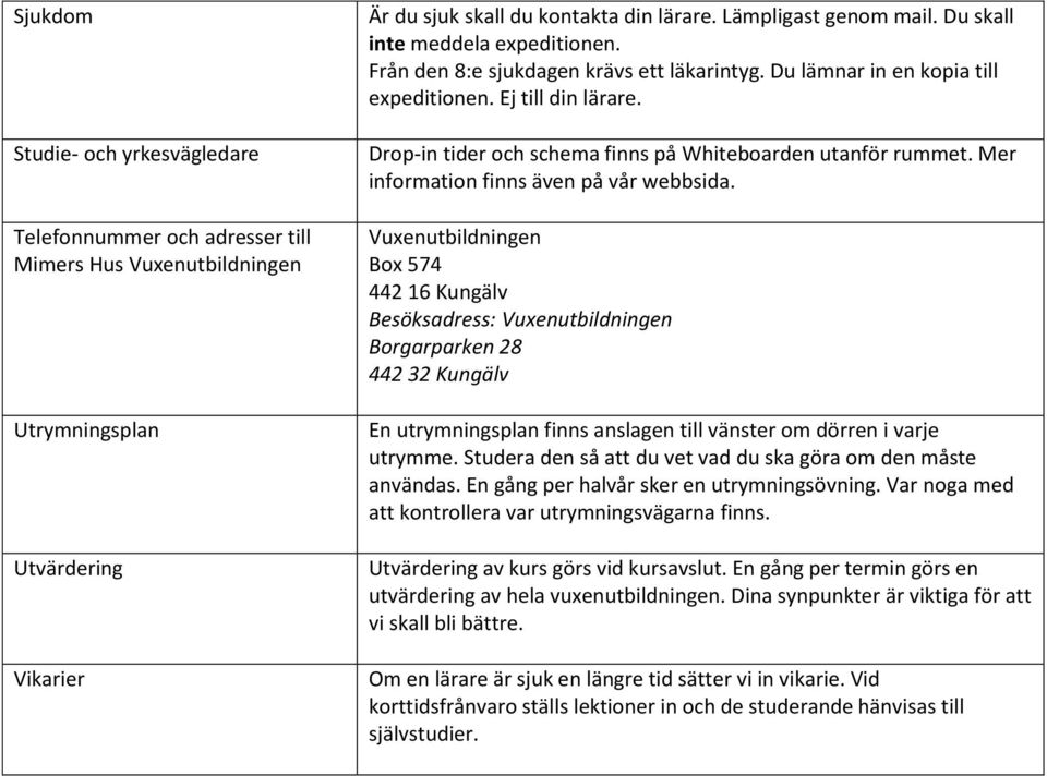 Drop-in tider och schema finns på Whiteboarden utanför rummet. Mer information finns även på vår webbsida.