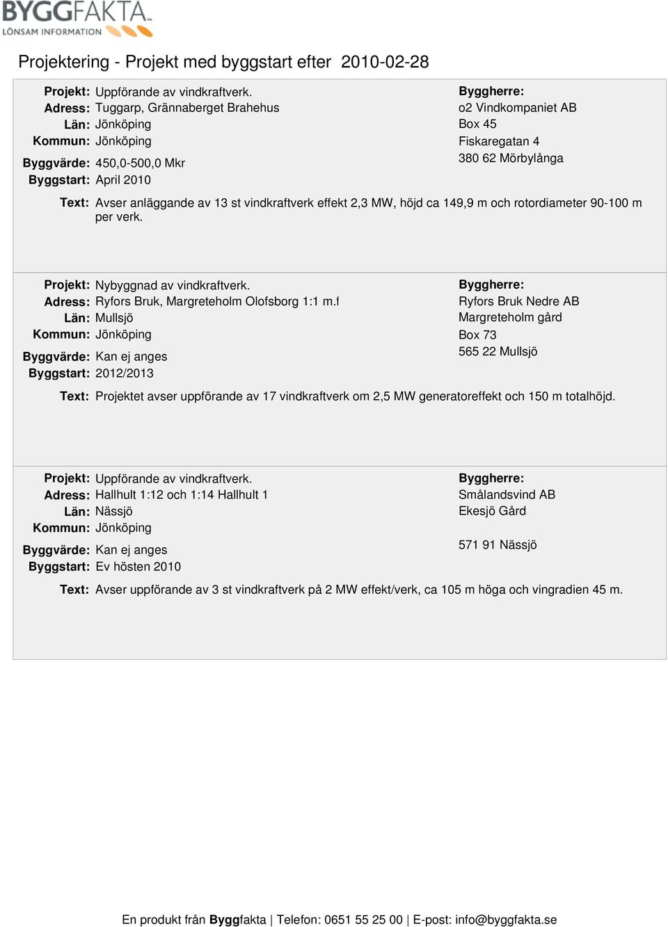 effekt 2,3 MW, höjd ca 149,9 m och rotordiameter 90-100 m per verk. Ryfors Bruk, Margreteholm Olofsborg 1:1 m.