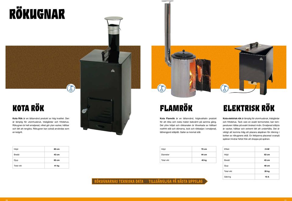 Kota Flamrök är en lättanvänd, högkvalitativ produkt för att röka och rosta maten bekvämt på samma gång.