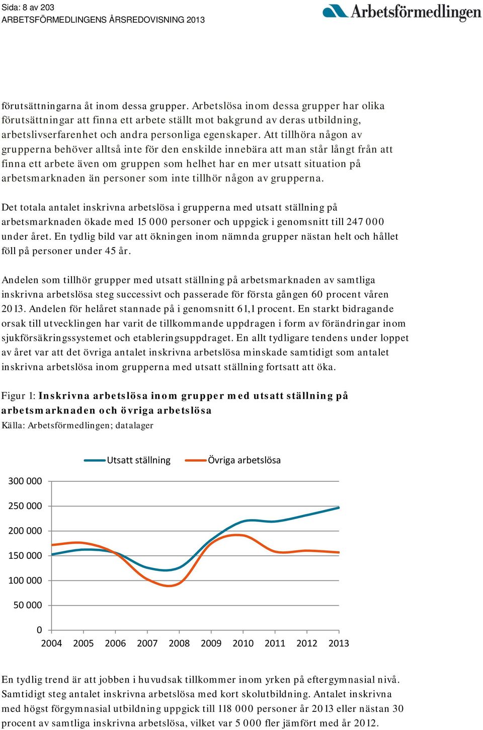 Att tillhöra någon av grupperna behöver alltså inte för den enskilde innebära att man står långt från att finna ett arbete även om gruppen som helhet har en mer utsatt situation på arbetsmarknaden än