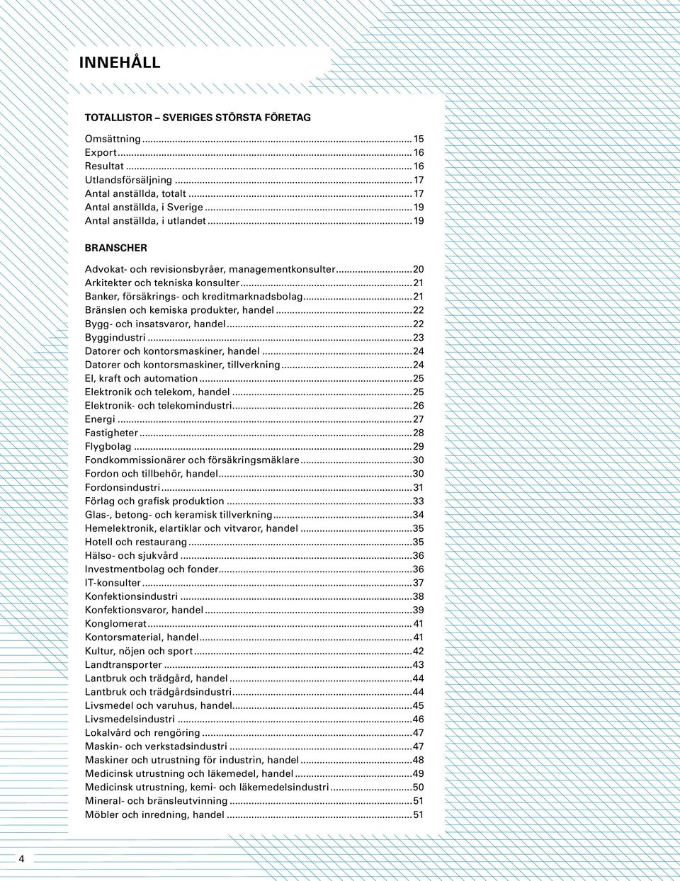 ..22 Bygg- och insatsvaror, handel...22 Byggindustri...23 Datorer och kontorsmaskiner, handel...24 Datorer och kontorsmaskiner, tillverkning...24 El, kraft och automation.