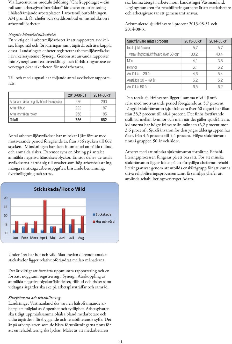 Negativ händelse/tillbud/risk En viktig del i arbetsmiljöarbetet är att rapportera avvikelser, klagomål och förbättringar samt åtgärda och återkoppla dessa.