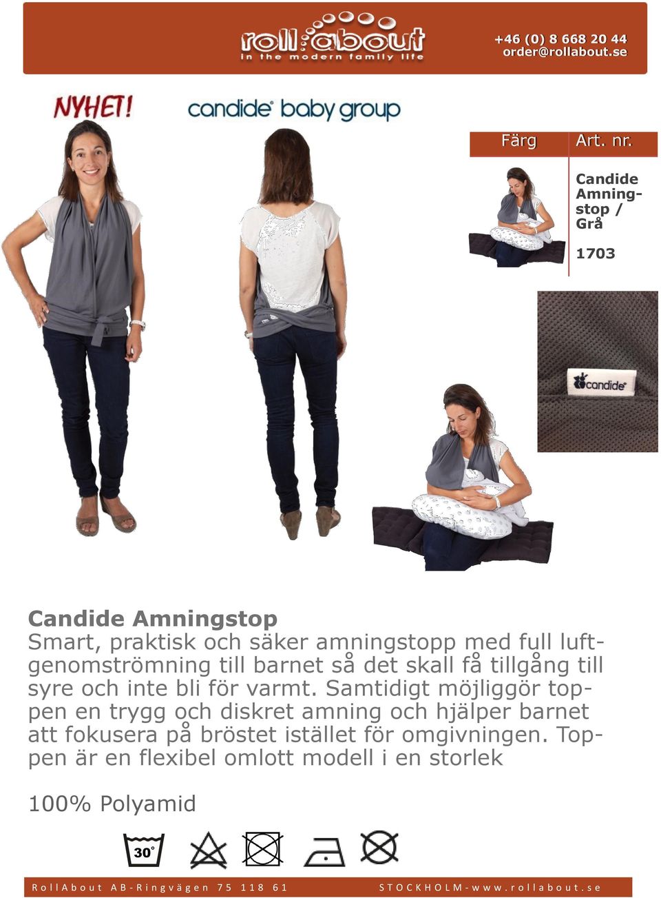barnet så det skall få tillgång till syre och inte bli för varmt.