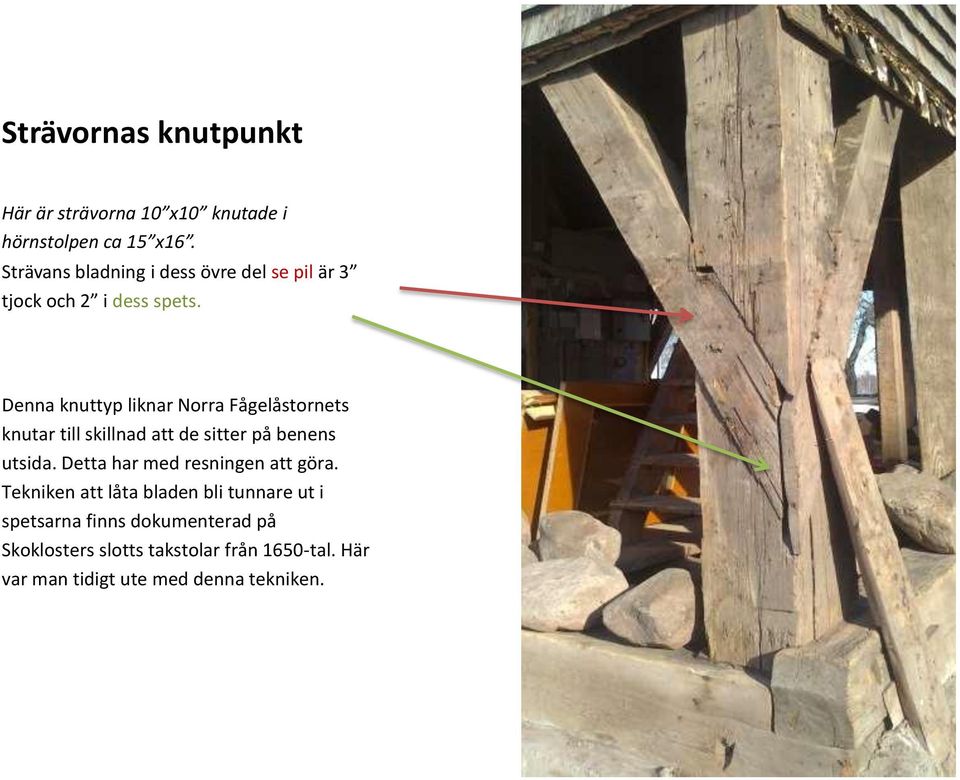 Denna knuttyp liknar Norra Fågelåstornets knutar till skillnad att de sitter på benens utsida.