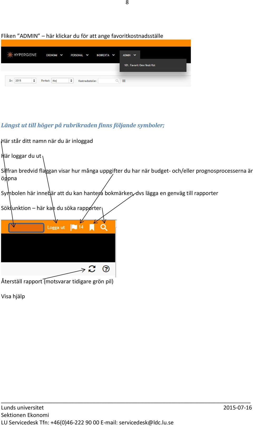 har när budget- och/eller prognosprocesserna är öppna Symbolen här innebär att du kan hantera bokmärken, dvs lägga en