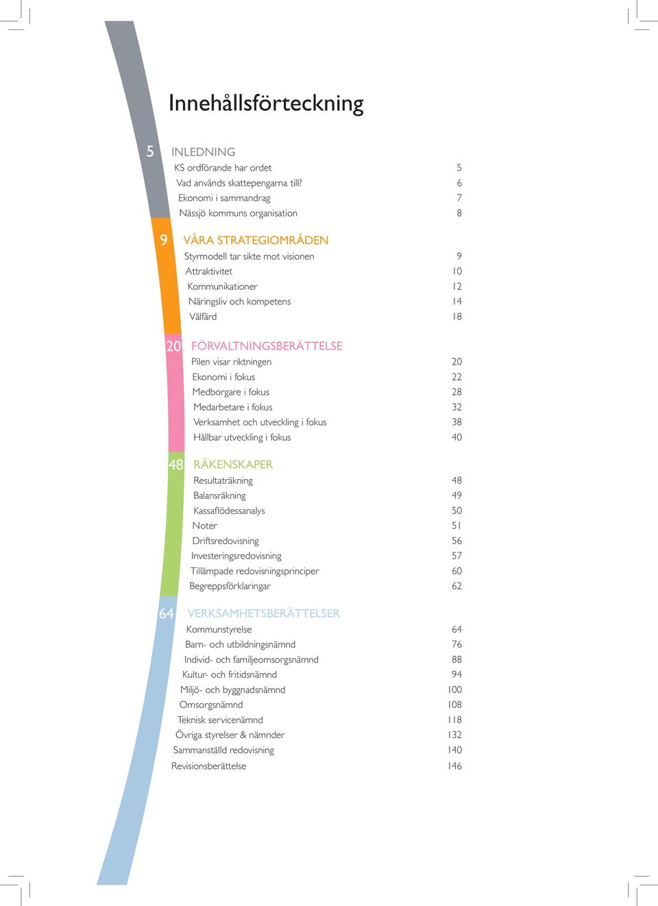 FÖRVALTNINGSBERÄTTELSE Pilen visar riktningen 20 Ekonomi i fokus 22 Medborgare i fokus 28 Medarbetare i fokus 32 Verksamhet och utveckling i fokus 38 Hållbar utveckling i fokus 40 48 RÄKENSKAPER