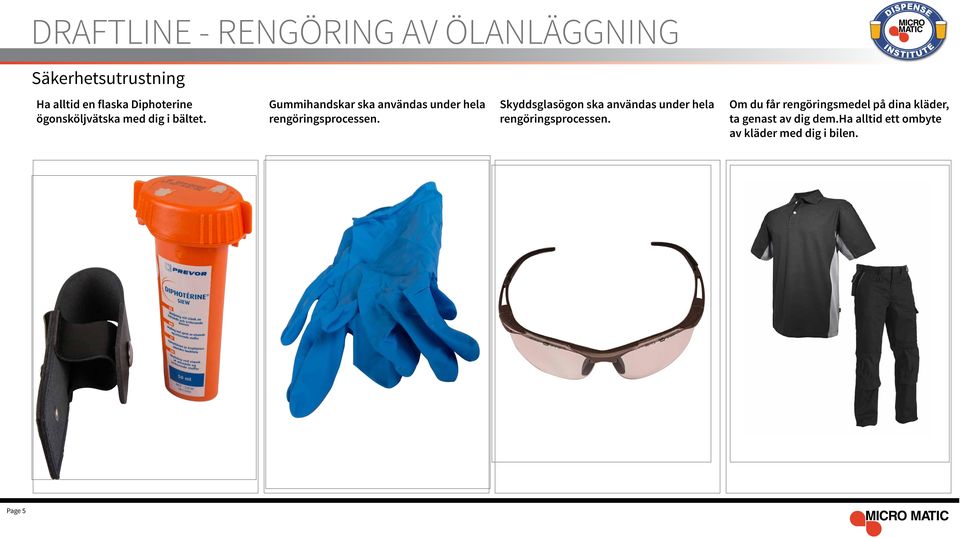 Skyddsglasögon ska användas under hela rengöringsprocessen.