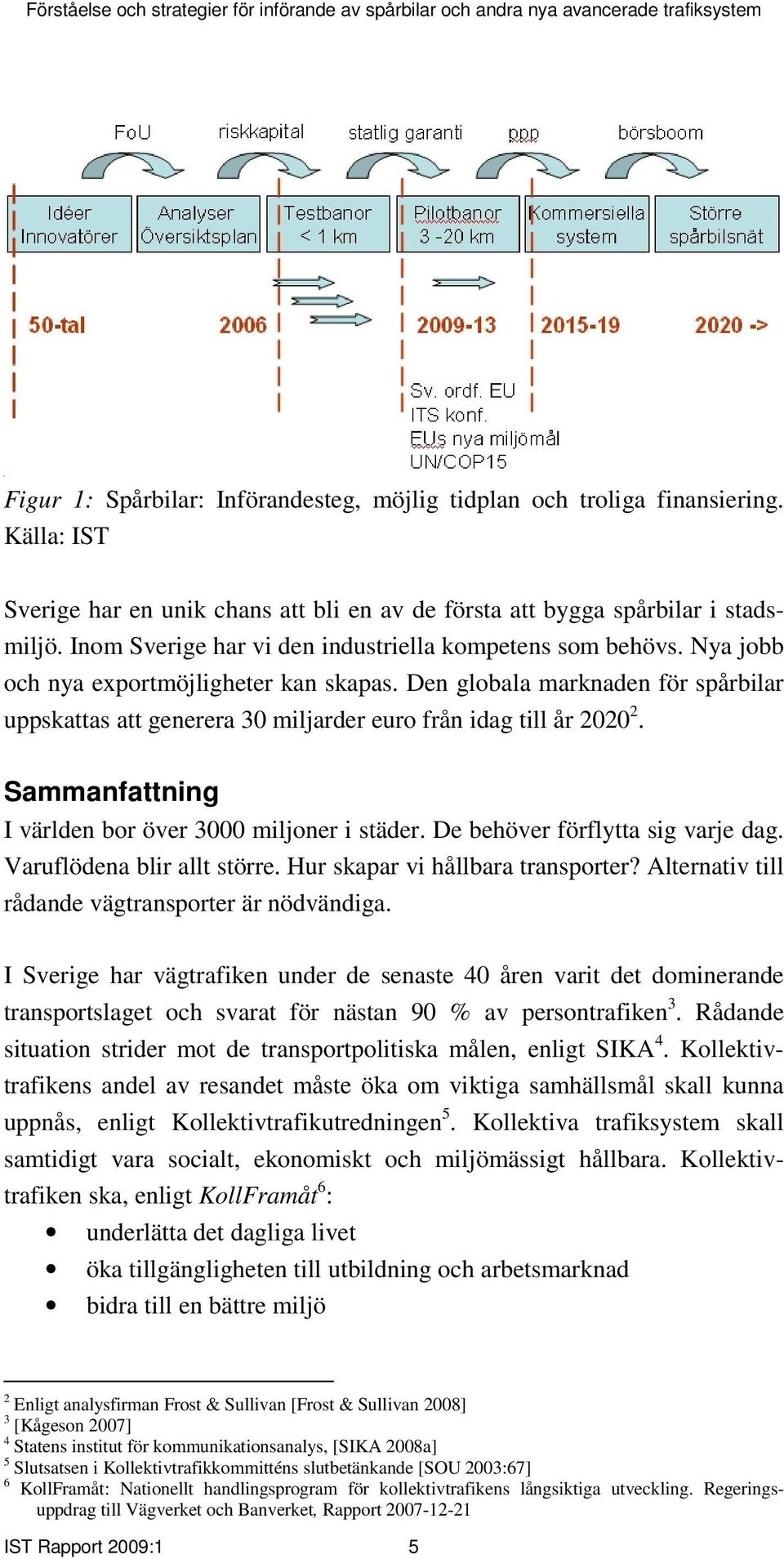 Den globala marknaden för spårbilar uppskattas att generera 30 miljarder euro från idag till år 2020 2. Sammanfattning I världen bor över 3000 miljoner i städer. De behöver förflytta sig varje dag.