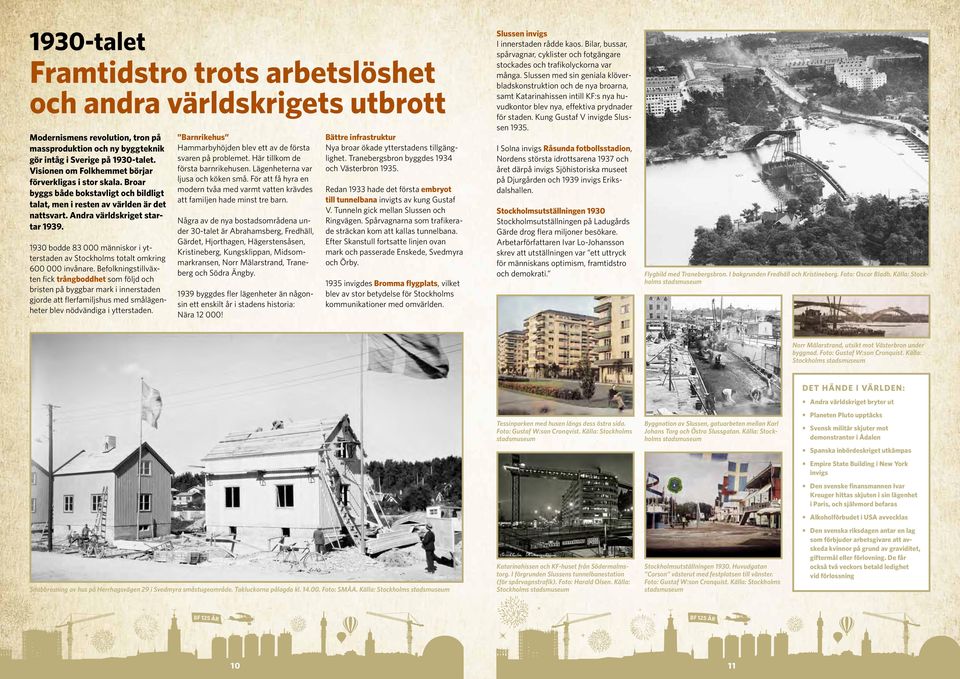 1930 bodde 83 000 människor i ytterstaden av Stockholms totalt omkring 600 000 invånare.