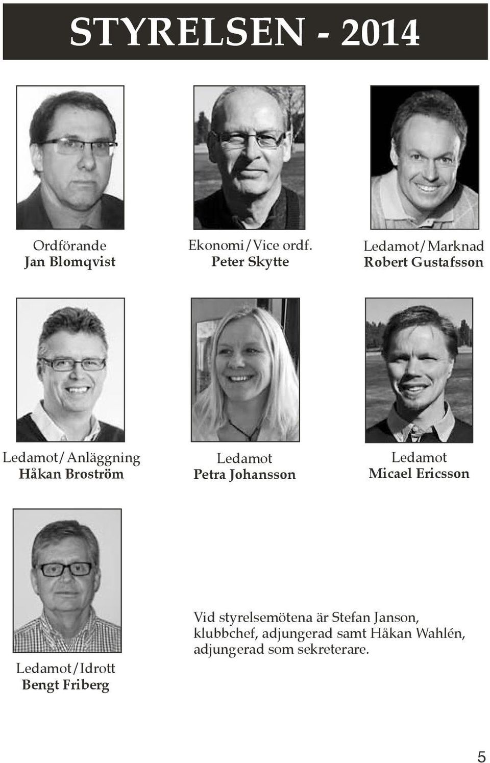 Peter Skytte Ledamot Petra Johansson Ledamot/Marknad Robert Gustafsson Ledamot