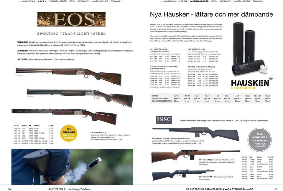 Perfekt för jägaren och hundföraren som vill komplettera vapengarderoben eller helt enkelt för de som vill ha ett smidigare vapen till lågt pris. Kal. 12 och 20 med tre piplängder: 60, 66 och 70 cm.