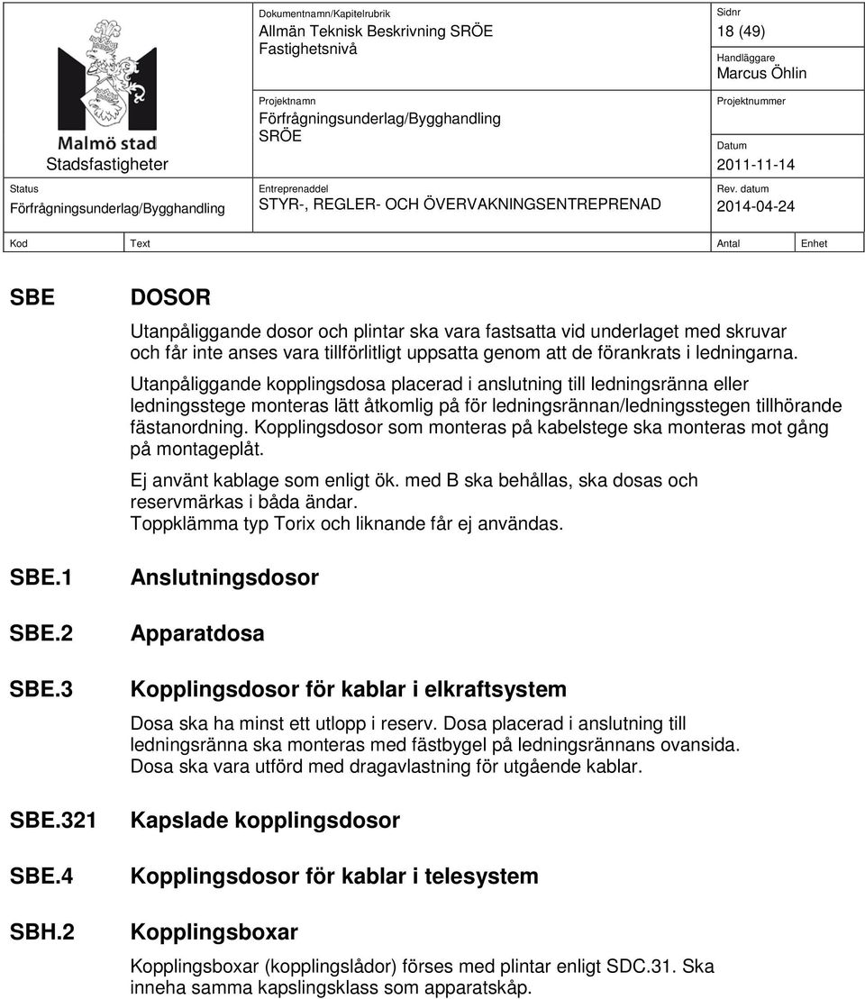 Utanpåliggande kopplingsdosa placerad i anslutning till ledningsränna eller ledningsstege monteras lätt åtkomlig på för ledningsrännan/ledningsstegen tillhörande fästanordning.