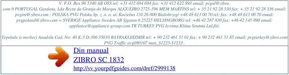 Kocielna 110 26-800 Bialobrzegi +48 48 613 00 70 tel: fax: +48 48 613 00 70 email: pvgpoland@zibro.
