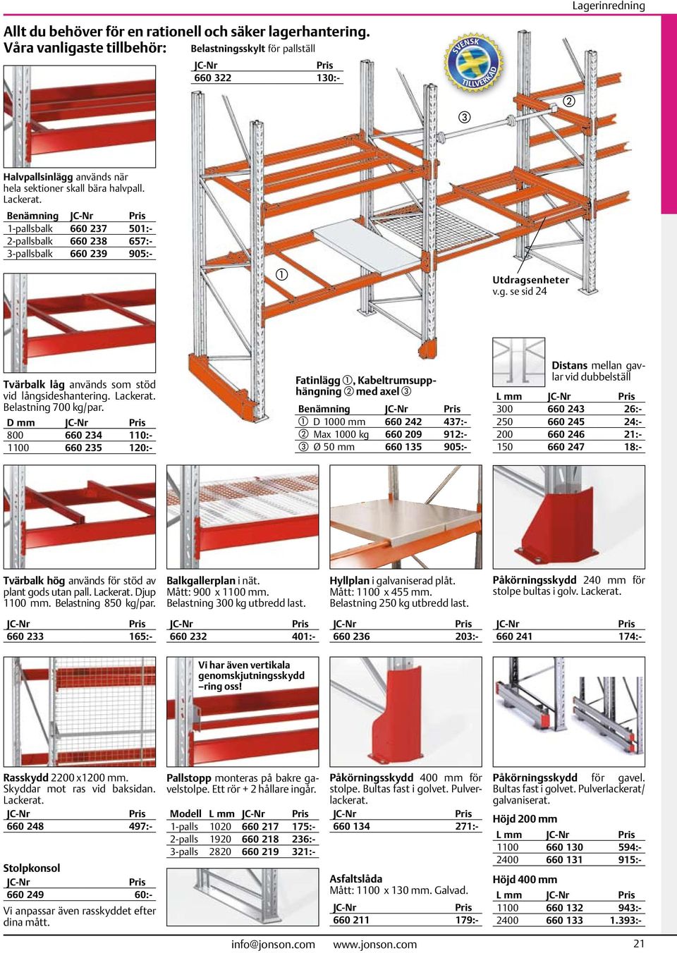 Belastning 700 kg/par.