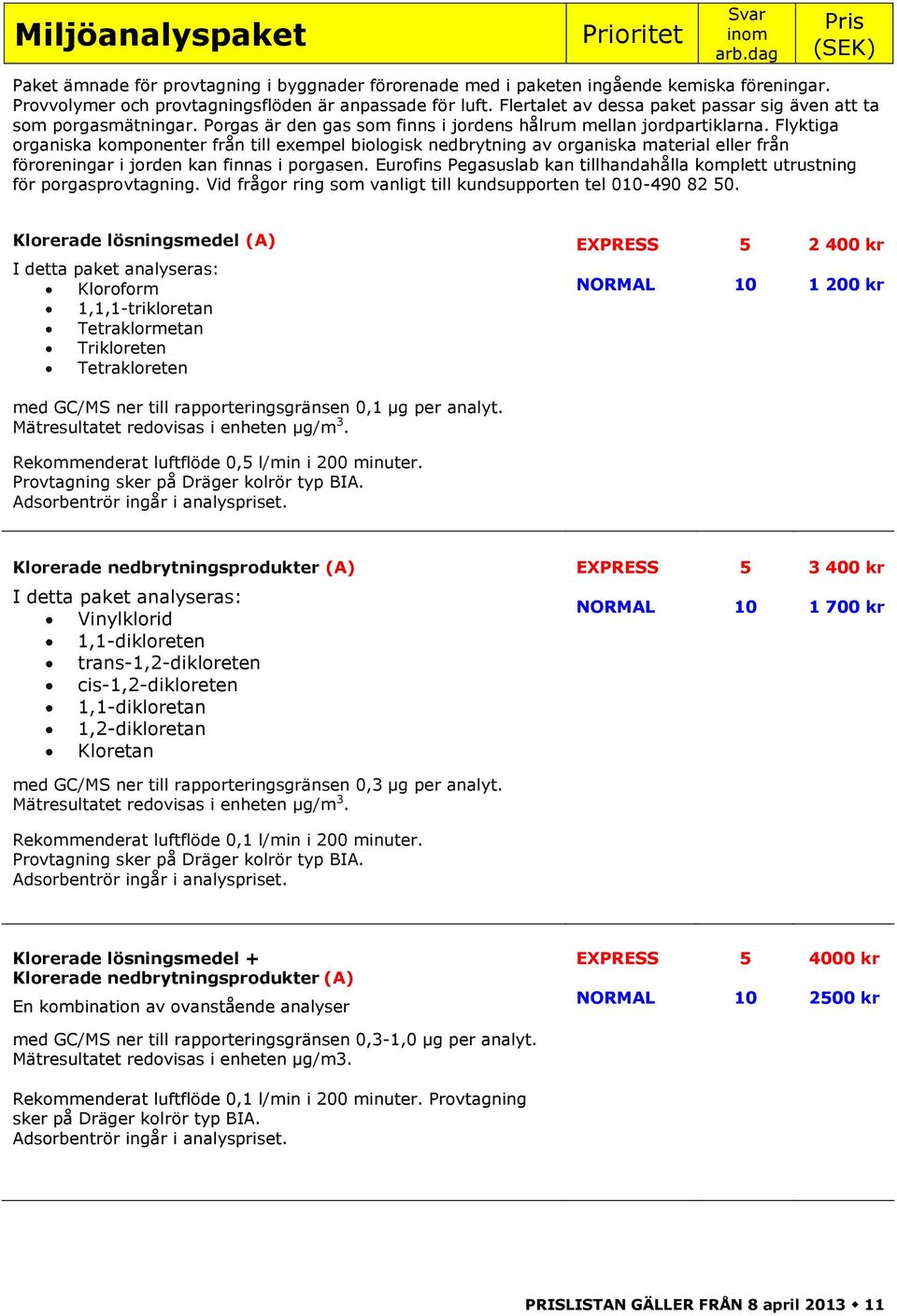 Flyktiga organiska komponenter från till exempel biologisk nedbrytning av organiska material eller från föroreningar i jorden kan finnas i porgasen.