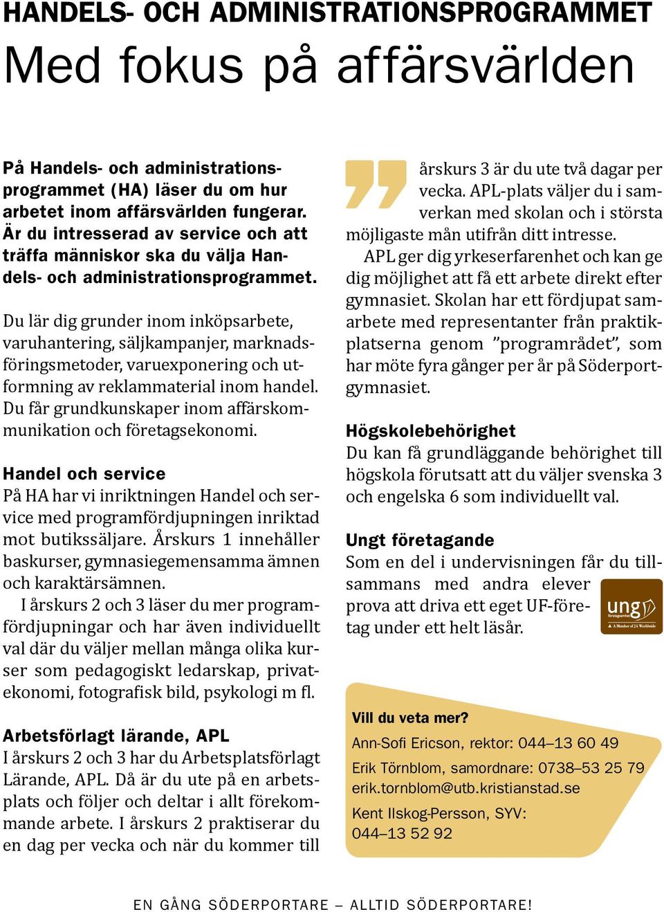 Du lär dig grunder inom inköpsarbete, varuhantering, säljkampanjer, marknadsföringsmetoder, varuexponering och utformning av reklammaterial inom handel.