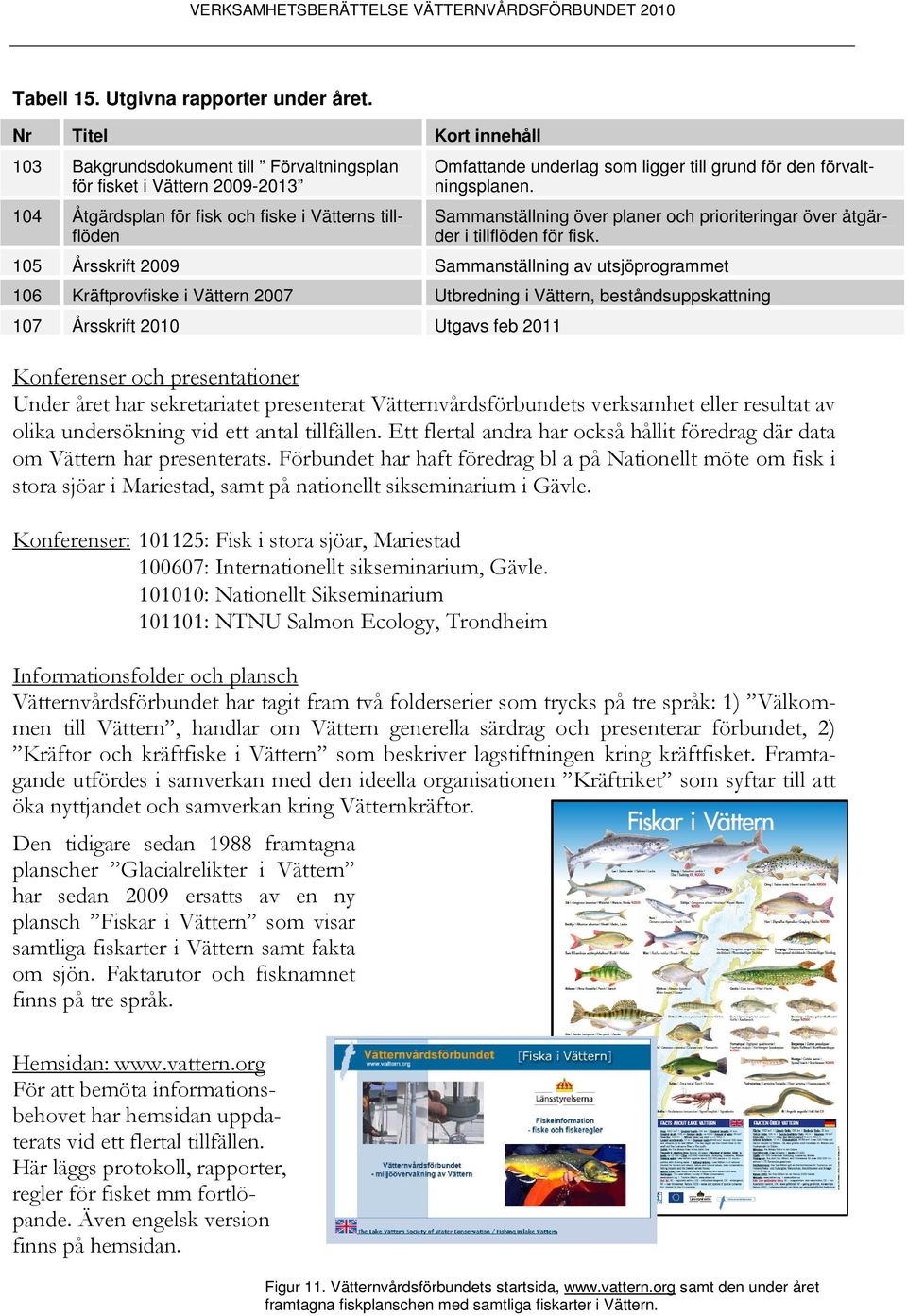 för den förvaltningsplanen. Sammanställning över planer och prioriteringar över åtgärder i tillflöden för fisk.