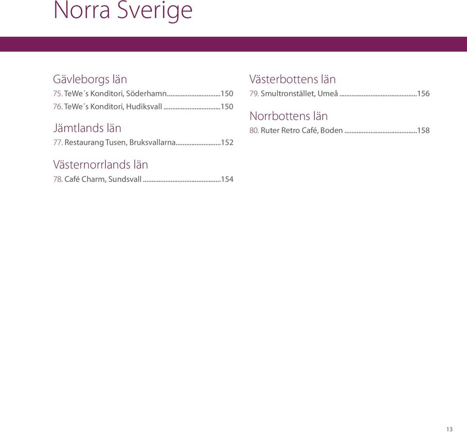 Restaurang Tusen, Bruksvallarna...152 Västerbottens län 79.