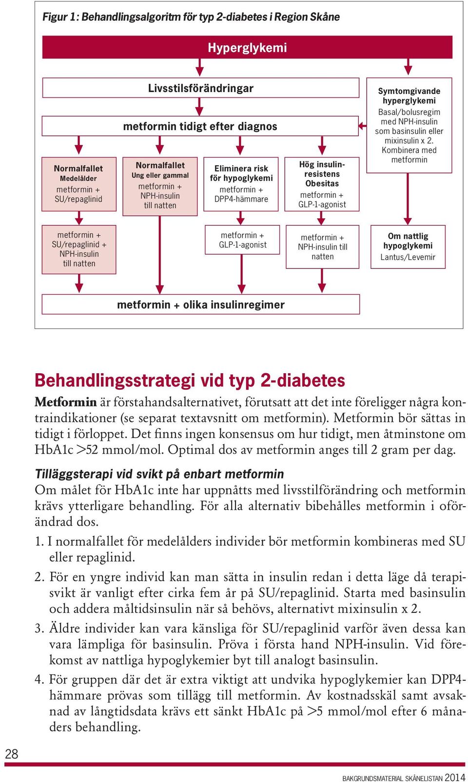 Basal/bolusregim med NPH-insulin som basinsulin eller mixinsulin x 2.