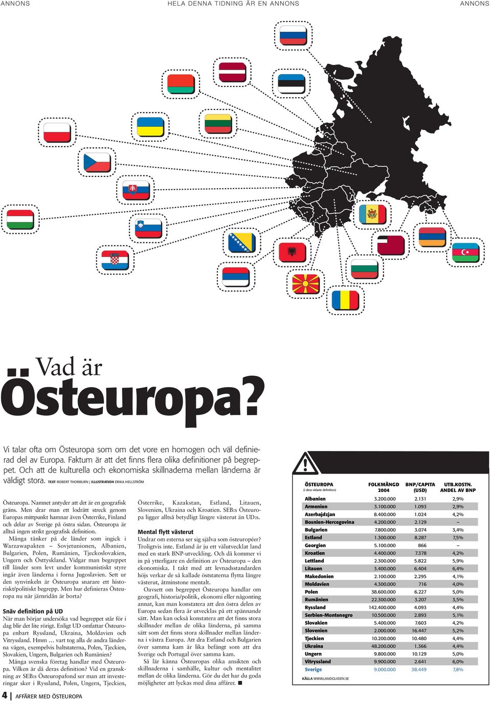 Men drar man ett lodrätt streck genom Europas mittpunkt hamnar även Österrike, Finland och delar av Sverige på östra sidan. Östeuropa är alltså ingen strikt geografisk definition.