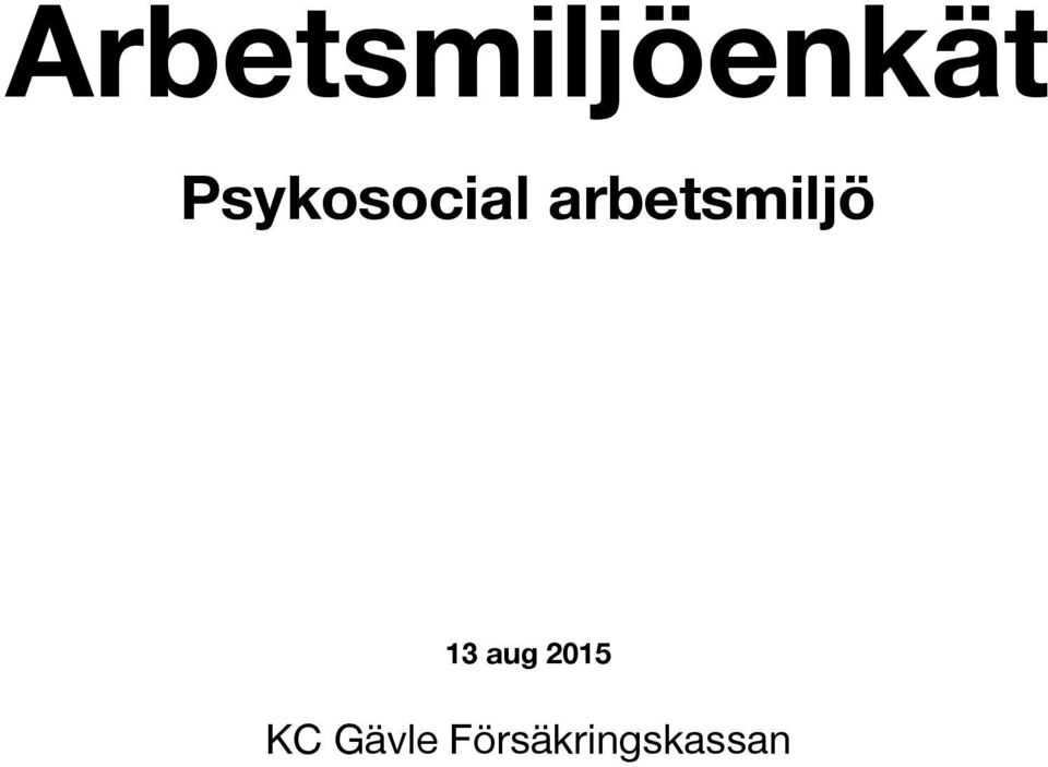 arbetsmiljö 13 aug