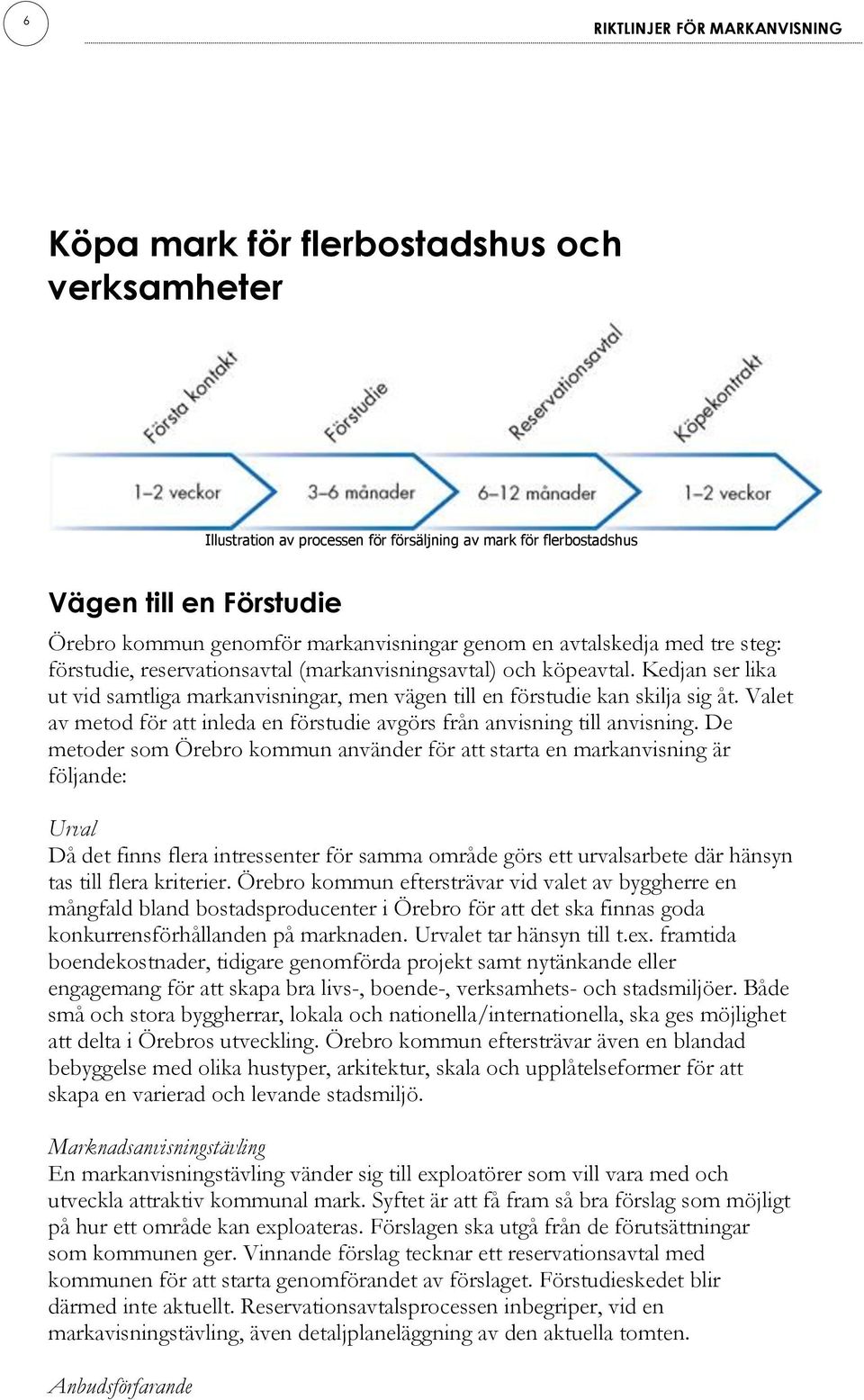 Kedjan ser lika ut vid samtliga markanvisningar, men vägen till en förstudie kan skilja sig åt. Valet av metod för att inleda en förstudie avgörs från anvisning till anvisning.