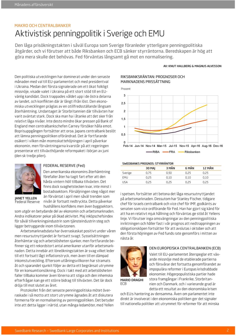 AV: KNUT HALLBERG & MAGNUS ALVESSON Den politiska utvecklingen har dominerat under den senaste månaden med val till EU-parlamentet och med presidentval i Ukraina.