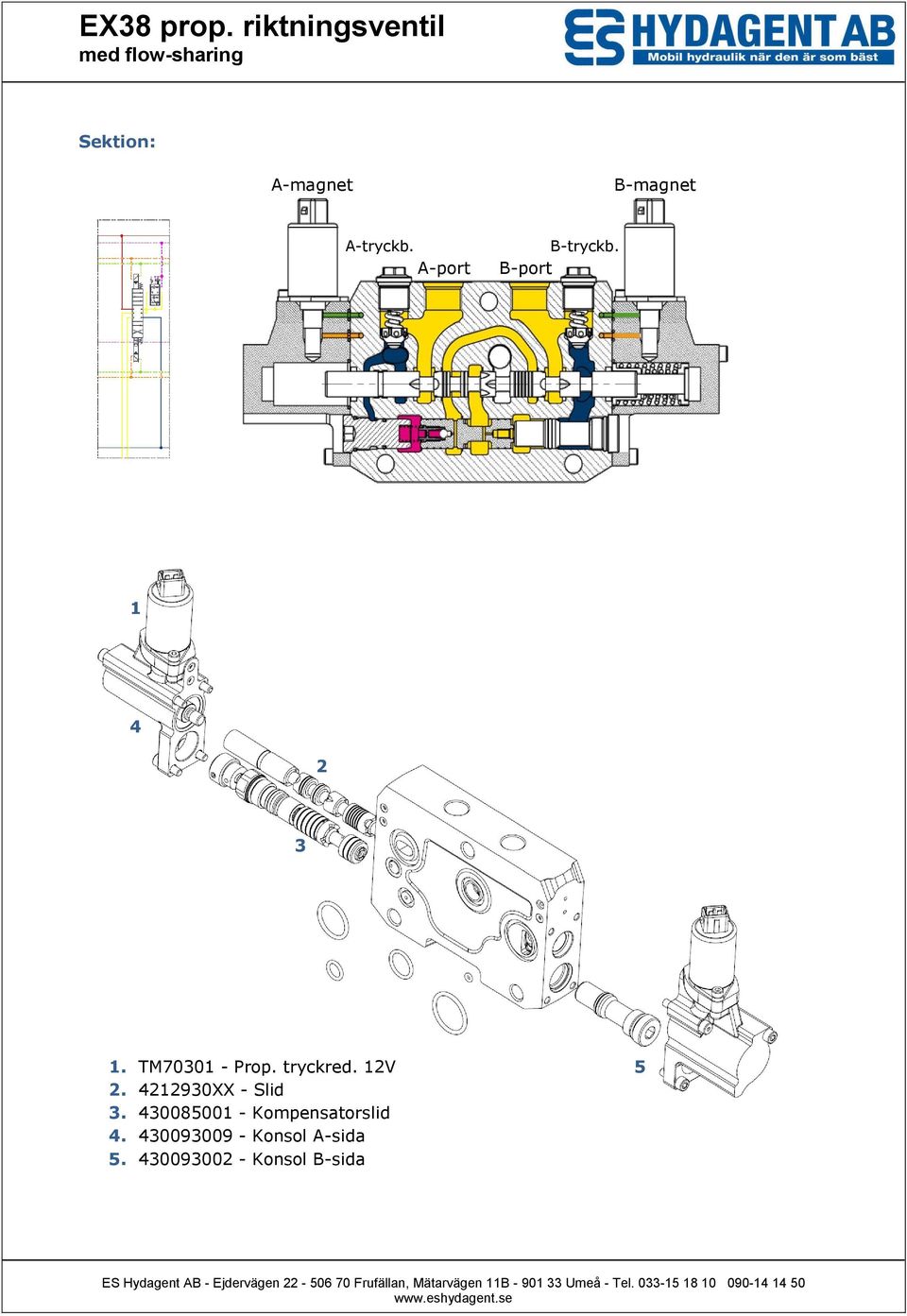 4212930XX - Slid 3. 430085001 - Kompensatorslid 4.