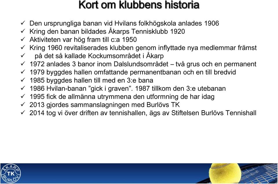 permanent 1979 byggdes hallen omfattande permanentbanan och en till bredvid 1985 byggdes hallen till med en 3:e bana 1986 Hvilan-banan gick i graven.