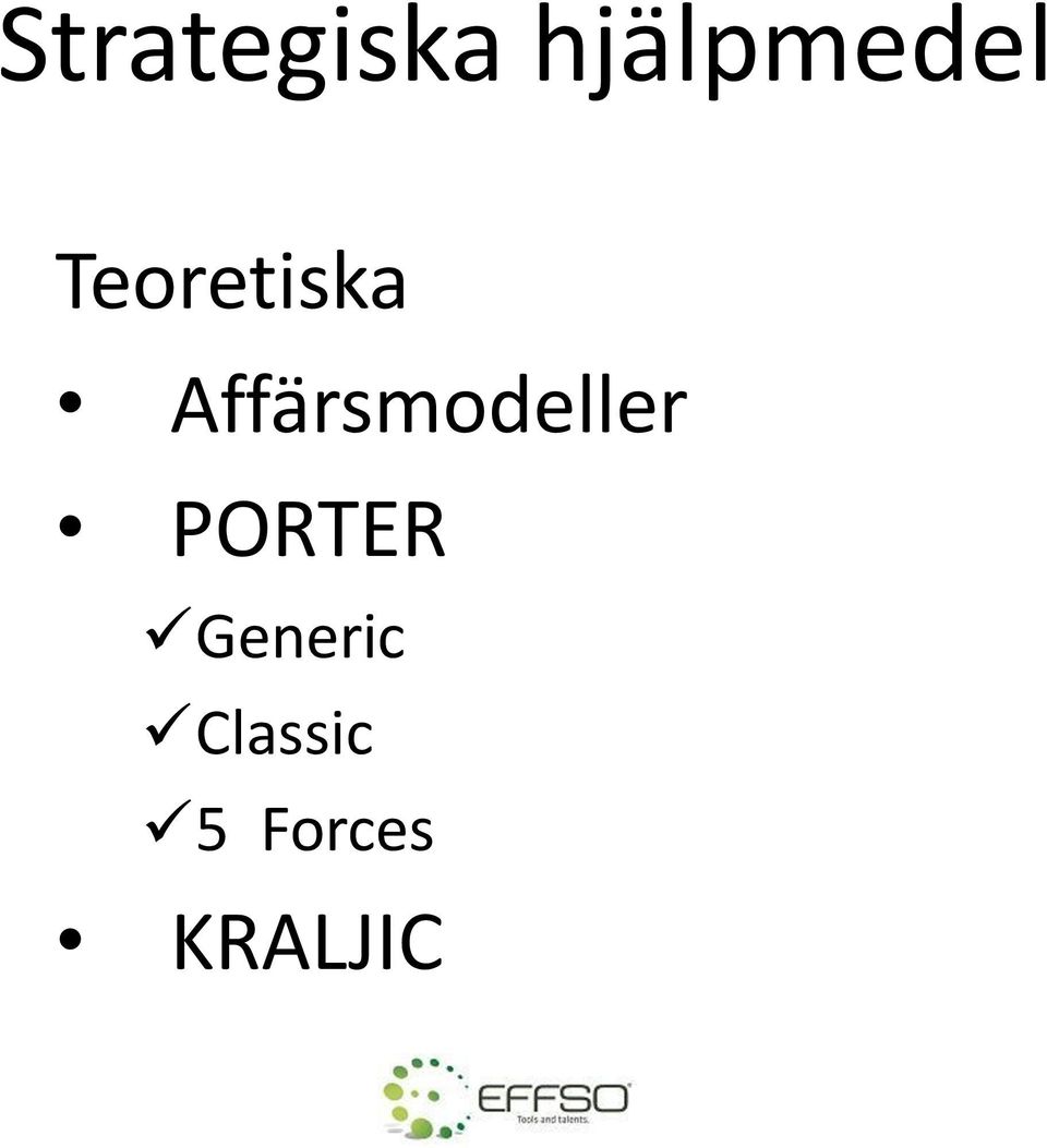 Affärsmodeller PORTER