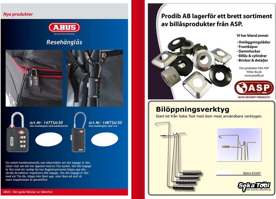 se AUTO-SECURITY PRODUCTS Art.Nr: 147TSA/30 USA resehänglås med kombination Art.