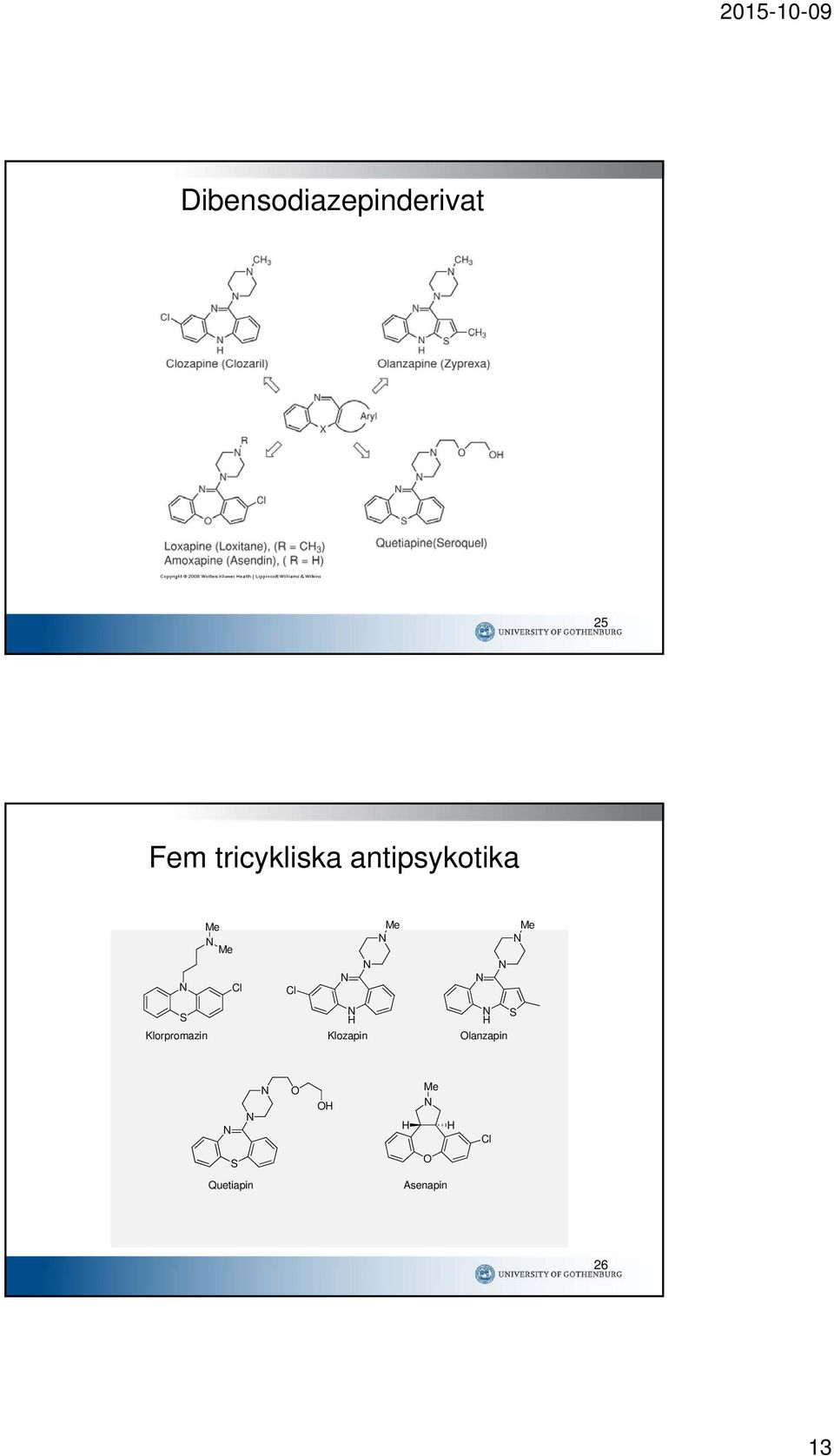 Cl Cl Klorpromazin H Klozapin H