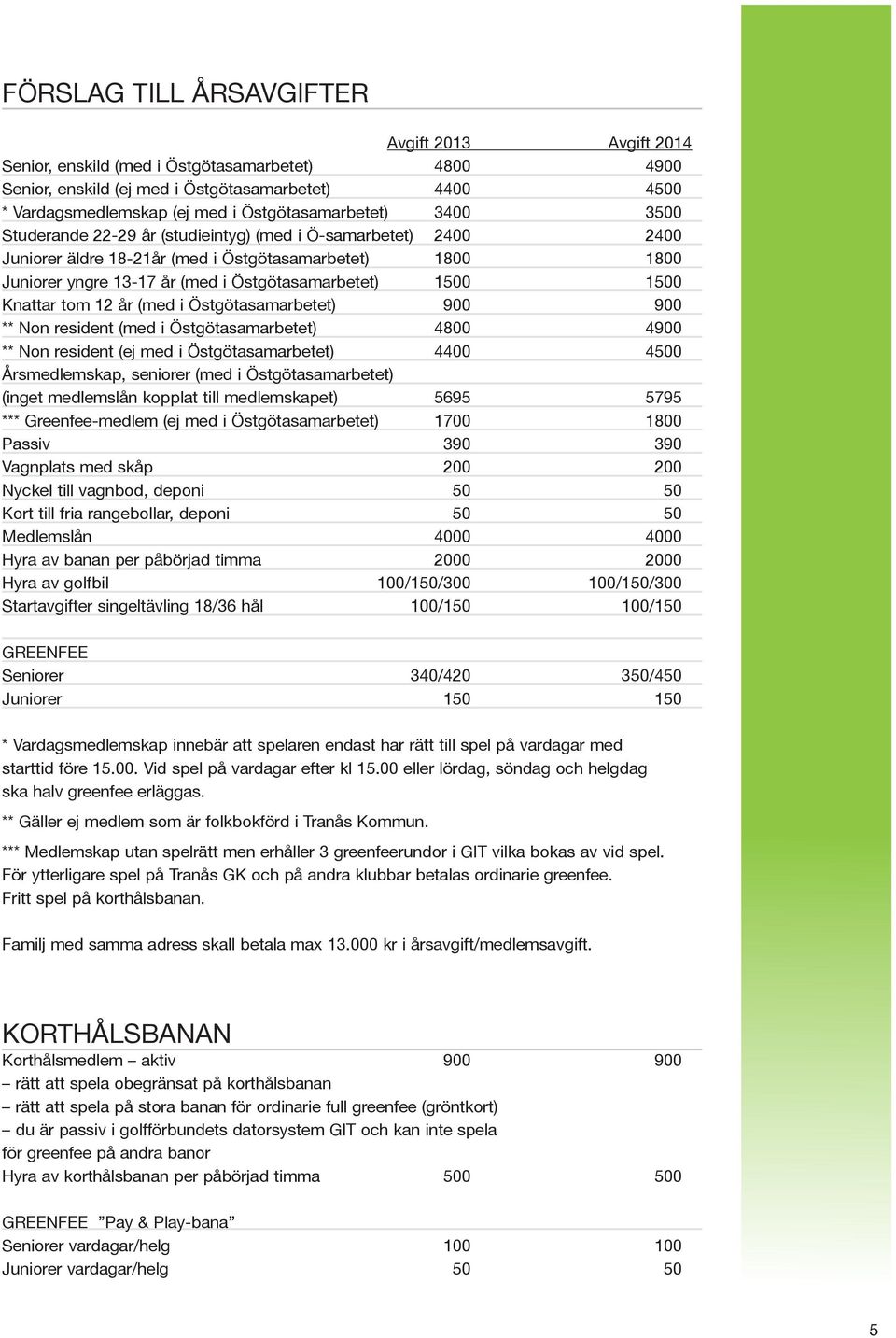 Östgötasamarbetet) 1500 1500 Knattar tom 12 år (med i Östgötasamarbetet) 900 900 ** Non resident (med i Östgötasamarbetet) 4800 4900 ** Non resident (ej med i Östgötasamarbetet) 4400 4500