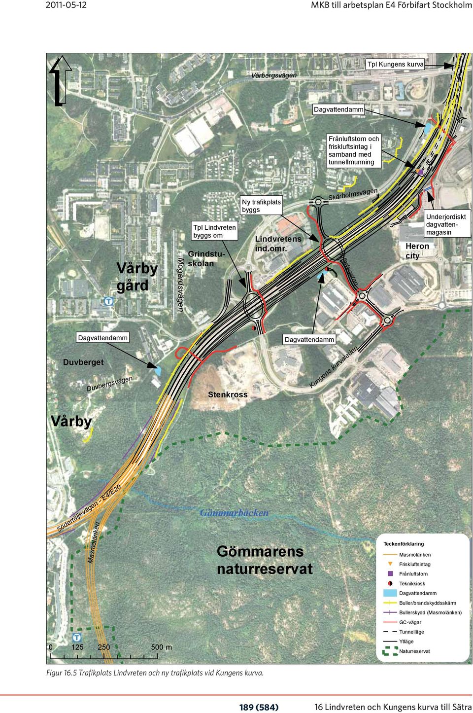 < Dagvattendamm Kungens kurvaleden Vårby Masmolänken Södertäljevägen - E4/E20 0 125 250 500 m Gömmarbäcken Gömmarens naturreservat Teckenförklaring Masmolänken # Friskluftsintag "