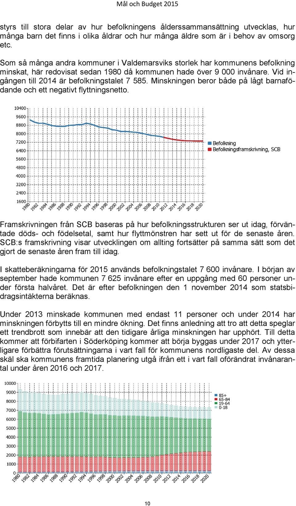 Minskningen beror både på lågt barnafödande och ett negativt flyttningsnetto.