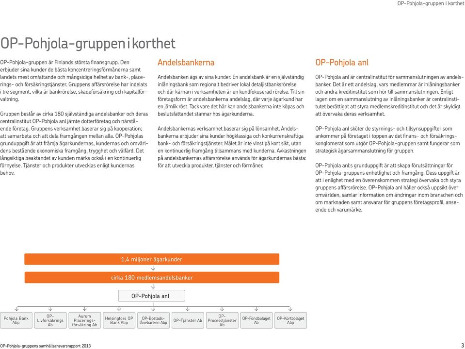 Gruppens affärsrörelse har indelats i tre segment, vilka är bankrörelse, skadeförsäkring och kapitalförvaltning.