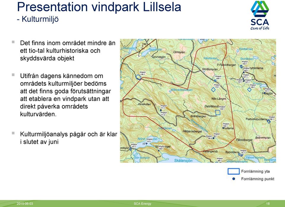 det finns goda förutsättningar att etablera en vindpark utan att direkt påverka