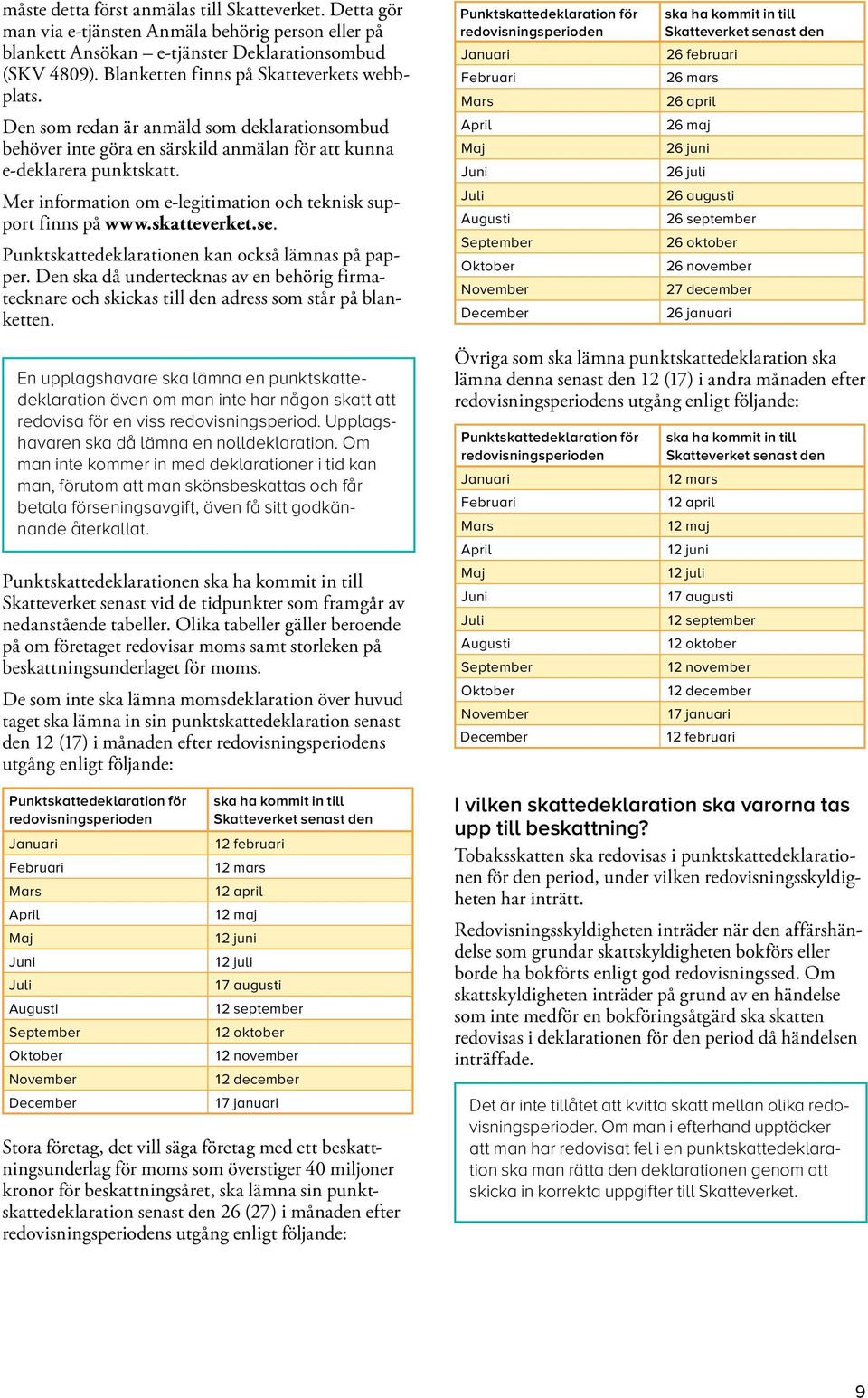 Mer information om elegitimation och teknisk support finns på www.skatteverket.se. Punktskattedeklarationen kan också lämnas på papper.