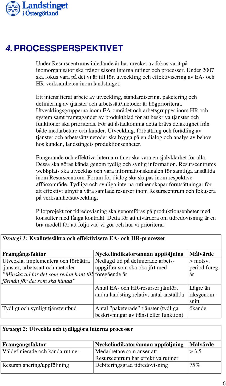 Ett intensifierat arbete av utveckling, standardisering, paketering och definiering av tjänster och arbetssätt/metoder är högprioriterat.