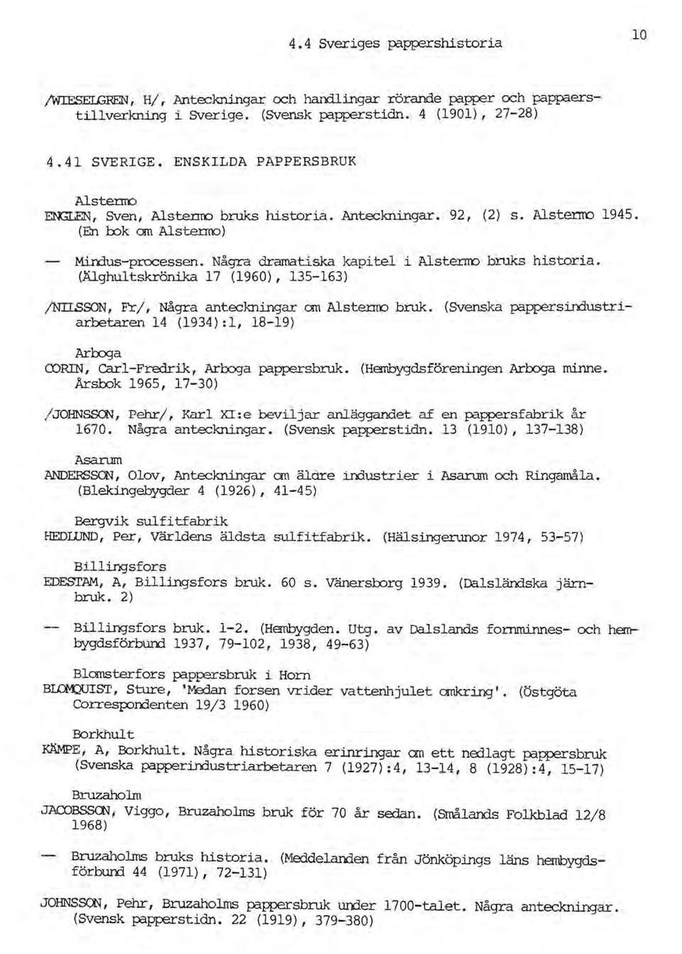 Några dramatiska kapitel i Alsterno bruks historia. (Älghultskränika 17 (1960),135-163) /NIlSSON, Fr/, Några anteckningar cm Alstenro bruk.
