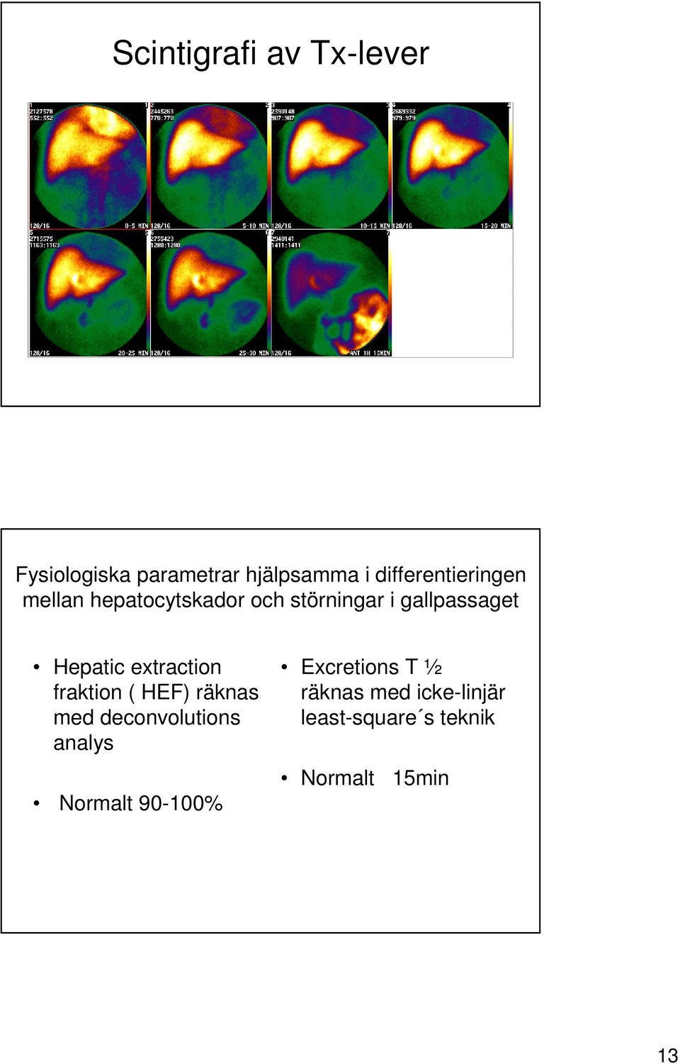 Hepatic extraction fraktion ( HEF) räknas med deconvolutions analys