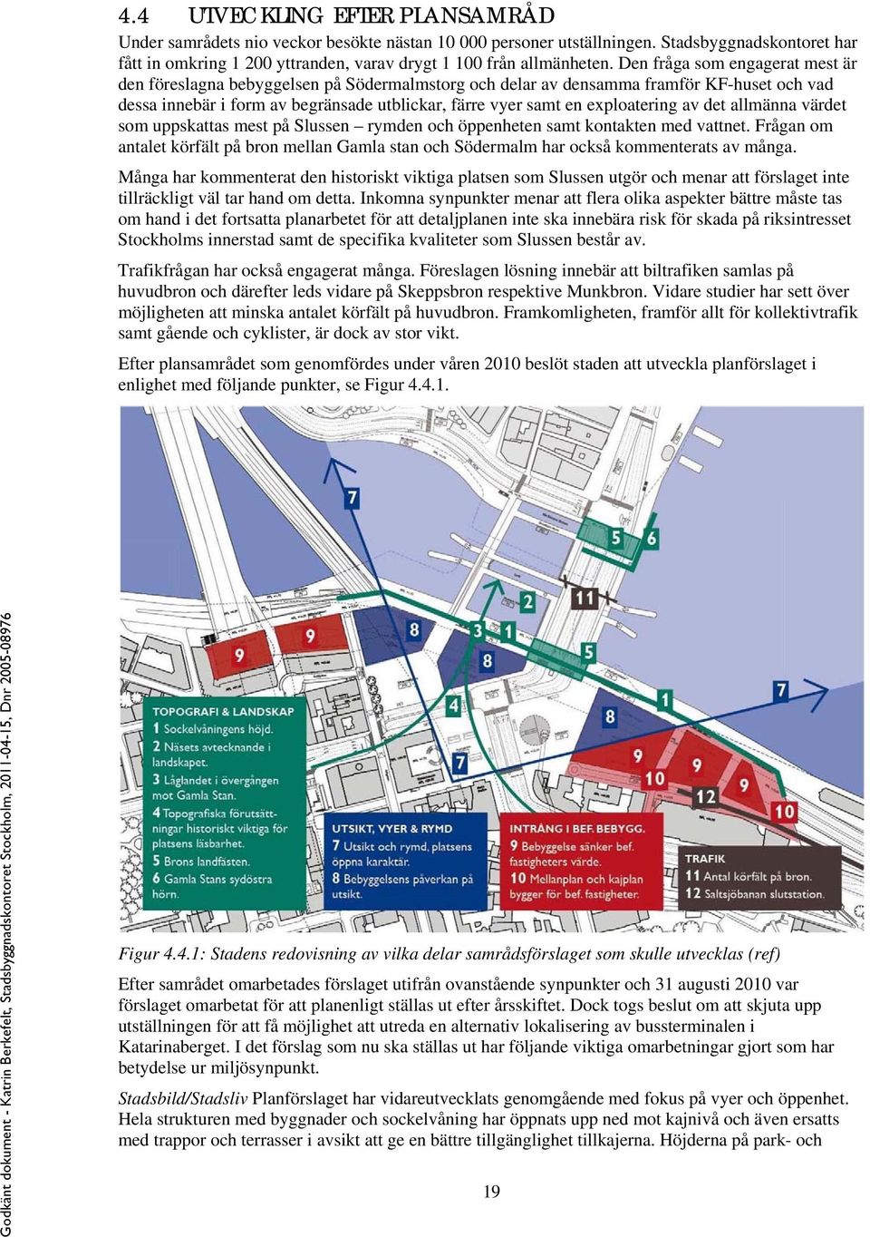 exploatering av det allmänna värdet som uppskattas mest på Slussen rymden och öppenheten samt kontakten med vattnet.